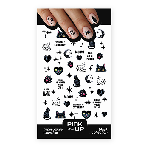 

Наклейки для ногтей PINK UP DECOR BLACK AND WHITE переводные тон 682