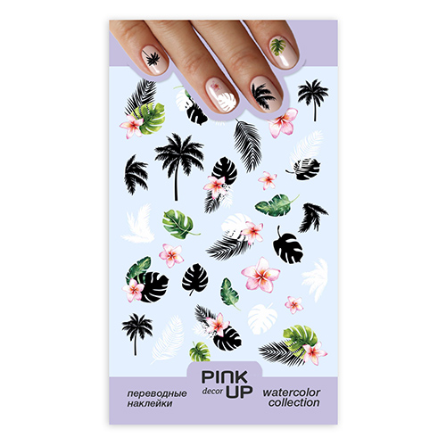 

Наклейки для ногтей PINK UP DECOR WATERCOLOR переводные тон 633