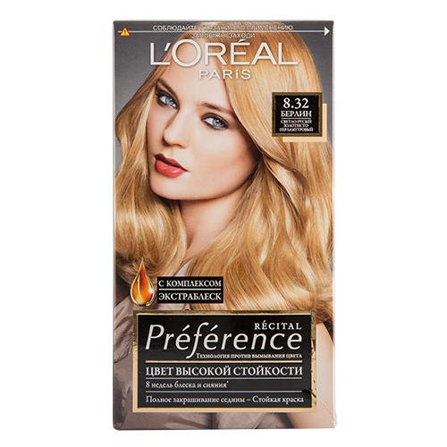 

Краска для волос LOREAL PREFERENCE тон 8.32 Берлин 40 мл