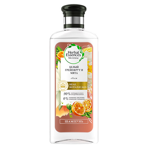 

Шампунь для волос HERBAL ESSENCES белый грейпфрут и мята объем 250 мл