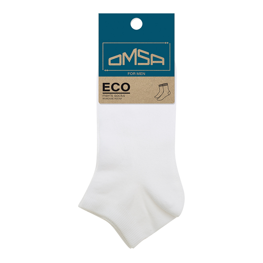 Носки мужские `OMSA` ECO гладь укороченный Bianco 39-41
