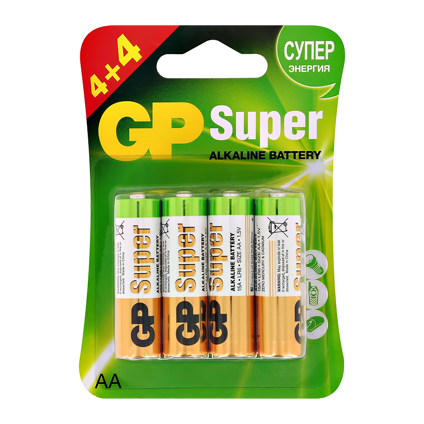 Батарейки GP SUPER ALKALINE АA 8 шт