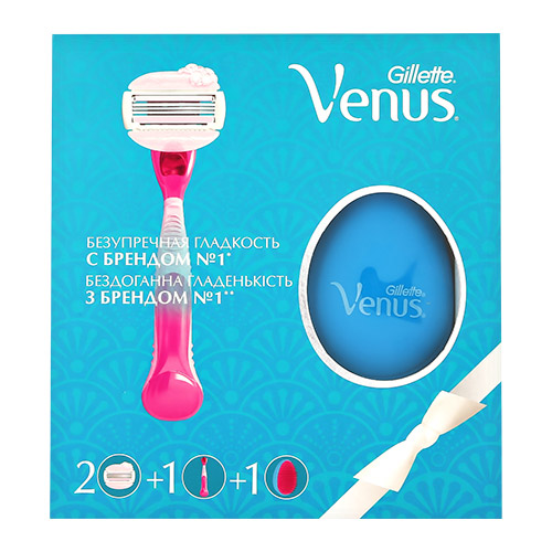

Набор подарочный женский GILLETTE VENUS Бритва с 2 сменными кассетами, расческа