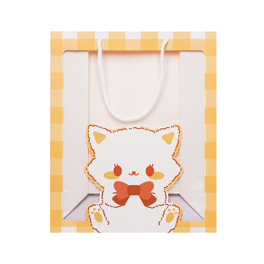 Сумка бумажная FUN with window ORANGE в ассортименте l