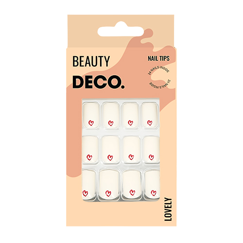 Набор накладных ногтей `DECO.` LOVELY hearts (24 шт + клеевые стикеры 24 шт)
