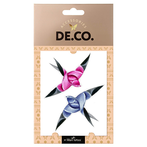 

Татуировка для тела DE.CO. BY DASHA ZABOLOTNAYA by Miami tattoos переводная Swallow