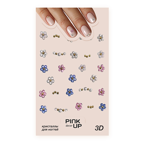 

Кристаллы для ногтей PINK UP DECOR 3D переводные тон 881