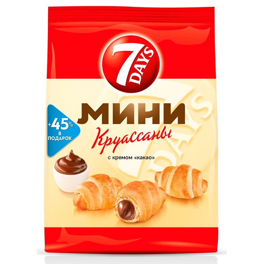 7DAYS Круассаны 7DAYS MINI 7DAYS с начинкой Какао 105 г