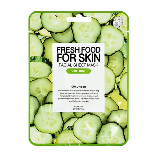 

Маска для лица FRESH FOOD с экстрактом огурца успокаивающая 25 мл