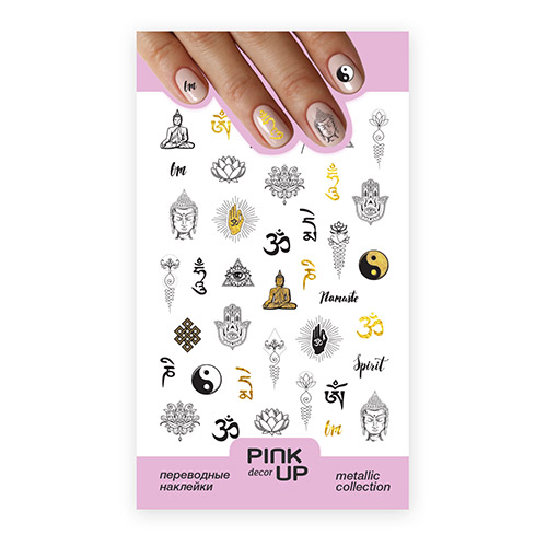 

Наклейки для ногтей PINK UP DECOR METALLIС переводные тон 810