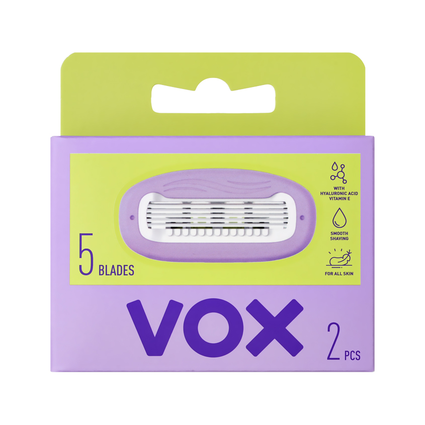 Кассеты для станка VOX Гиалуроновая кислота 5 лезвий 2 шт