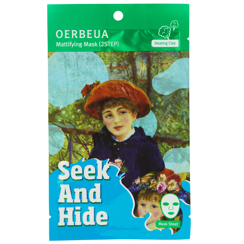 

2-Ступенчатая система ухода за лицом OERBEUA SEEK AND HIDE матирующая распаривающая маска для лица, тканевая маска для лица 4 г + 21 мл
