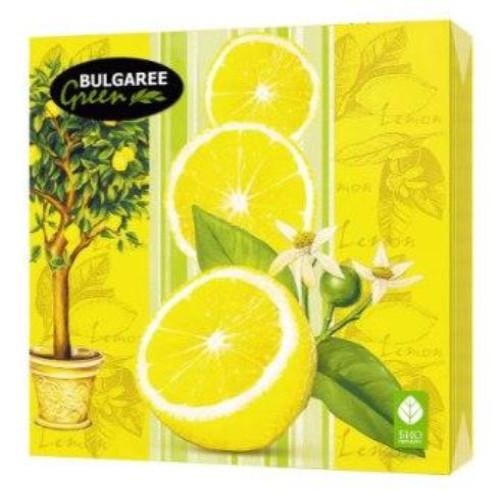 BULGAREE GREEN Салфетки бумажные BULGAREE GREEN трехслойные Лимон 20 шт