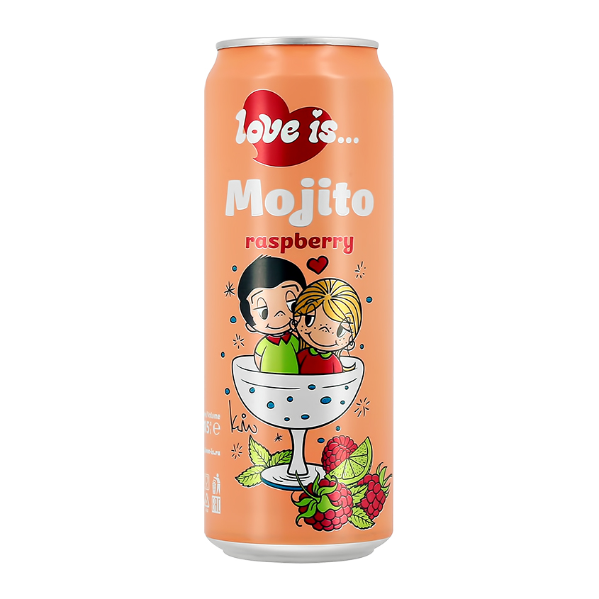 Газированный напиток LOVE IS… MOJITO со вкусом малины 0,45 л