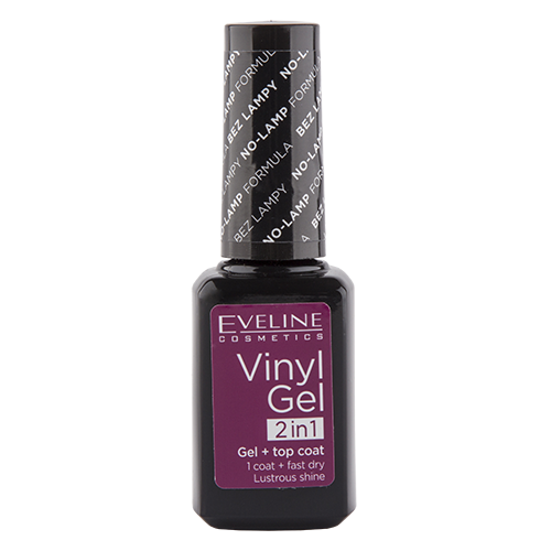 Лак для ногтей `EVELINE` VINYL GEL 2 IN 1 тон 208 (без использования лампы) 12 мл