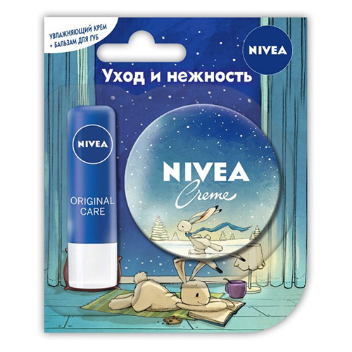 

Набор подарочный NIVEA ОСНОВНОЙ УХОД универсальный крем 30 мл, бальзам для губ 2 шт