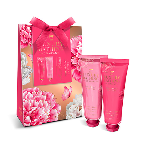 Набор THE LUXURY BATHING BY GRACE COLE PINK PEONY & VETIVER крем для тела 50 мл, крем для рук и ногтей 50 мл