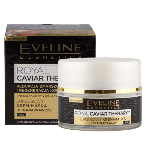 

Крем-маска для лица EVELINE ROYAL CAVIAR THERAPY ночной ультравосстанавливающий 50 мл