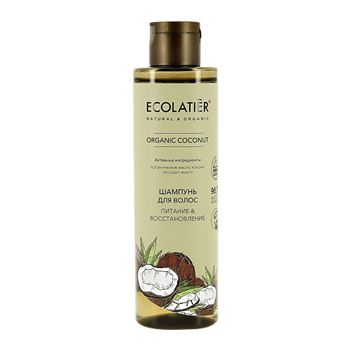 Шампунь для волос ECOLATIER ORGANIC COCONUT Питание &  восстановление 250 мл