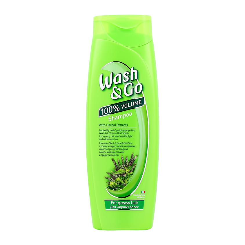 Шампунь для волос `WASH & GO` с экстрактами трав (для жирных волос) 400 мл