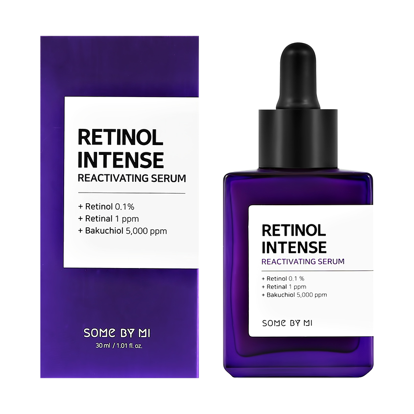 Сыворотка для лица SOME BY MI RETINOL INTENSE с ретинолом и бакучиолом anti-age 30 мл some by mi крем для контура глаз some by mi retinol intense с ретинолом anti age 30 мл