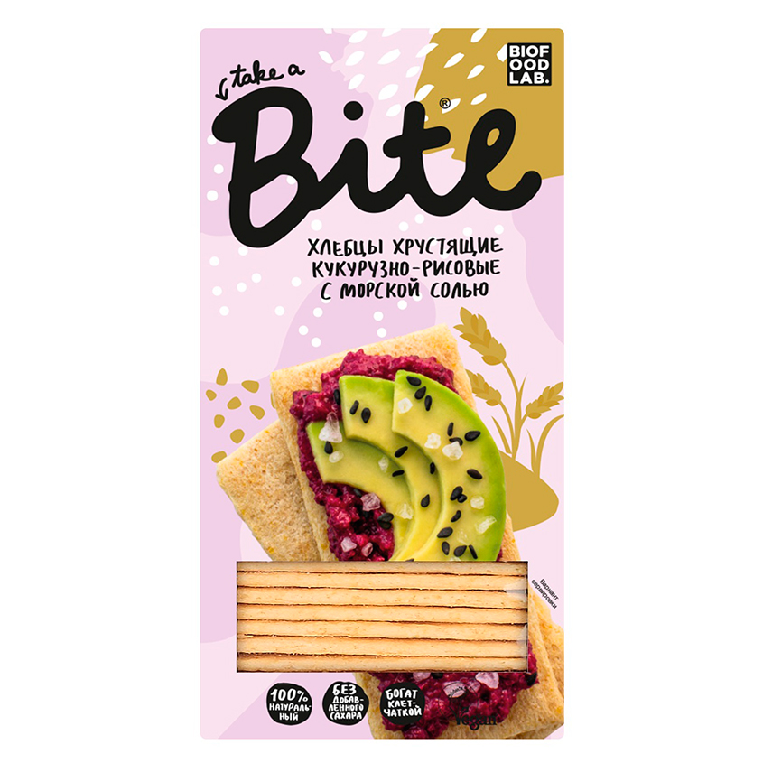 

Хлебцы хрустящие TAKE A BITE SNACK TIME кукурузно-рисовые с морской солью 150 г