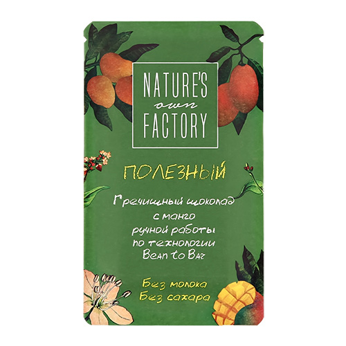 NATURES OWN FACTORY Гречишный шоколад NATURES OWN FACTORY с манго 20 г гречишный шоколад nature’s own factory белый с бананом for kids 20 мл