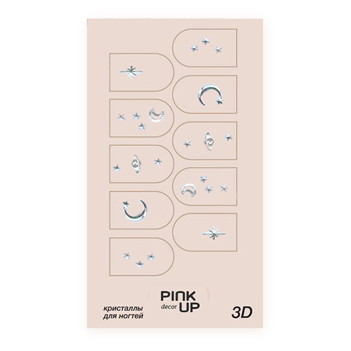 Кристаллы для ногтей PINK UP DECOR 3D переводные тон 884