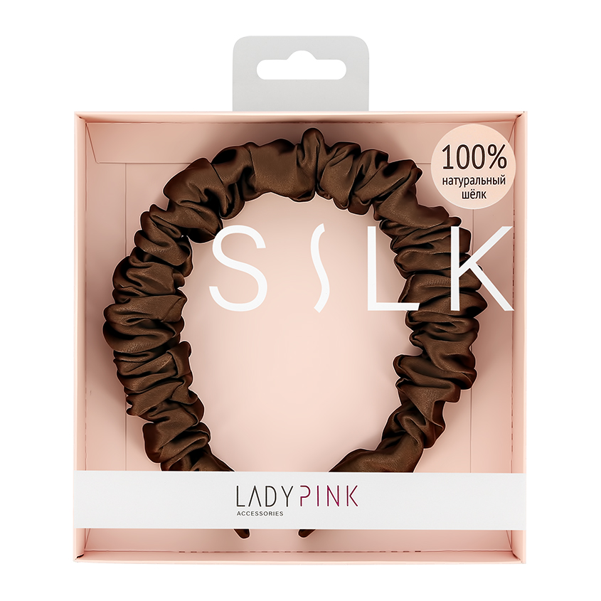 Ободок LADY PINK SILK wide