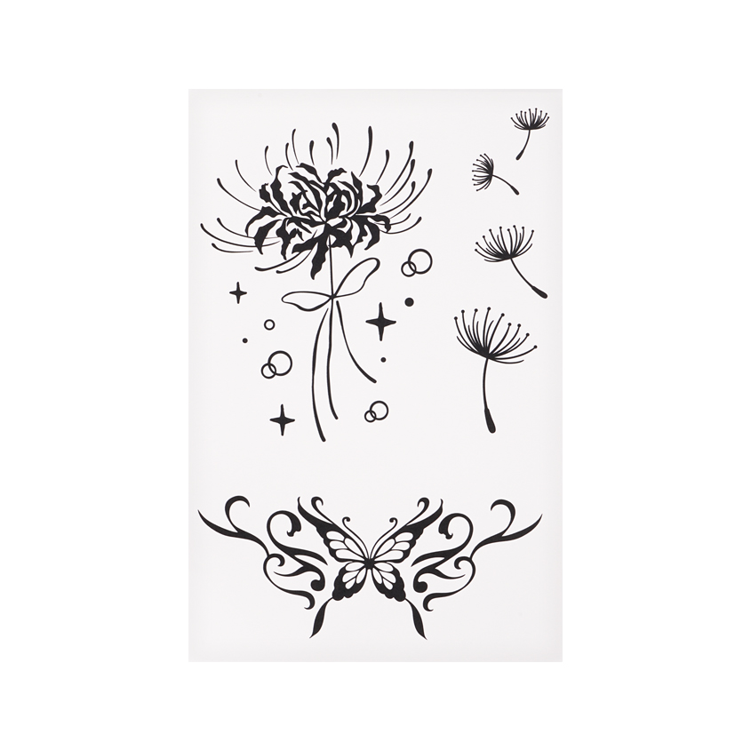 Татуировка для тела DECO. переводная flowers and butterfly