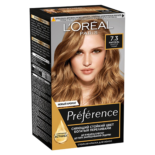 Краска для волос LOREAL PREFERENCE тон 7.3 Марсель цена и фото
