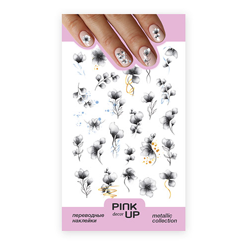

Наклейки для ногтей PINK UP DECOR METALLIС переводные тон 811