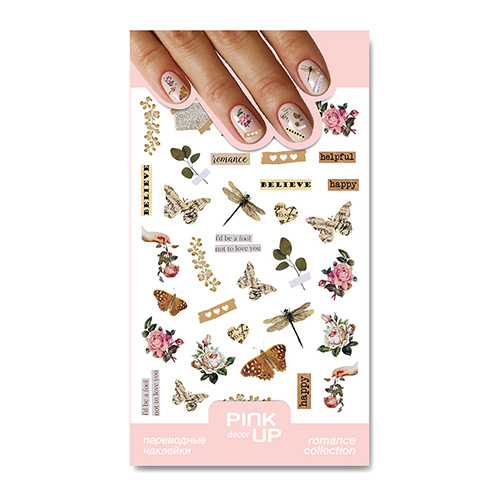 

Наклейки для ногтей PINK UP DECOR ROMANCE переводные тон 872