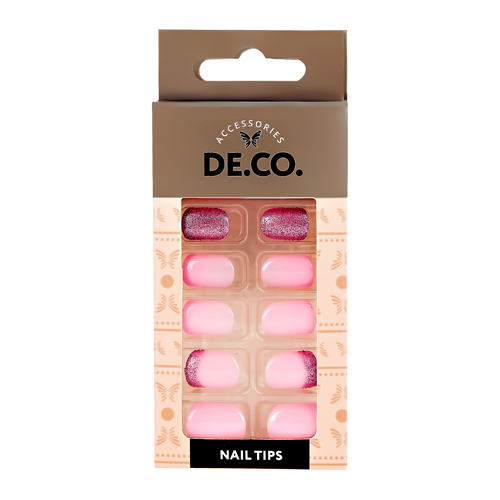 

Набор накладных ногтей DE.CO. SPARKLE pink quartz 24 шт + клеевые стикеры 24 шт