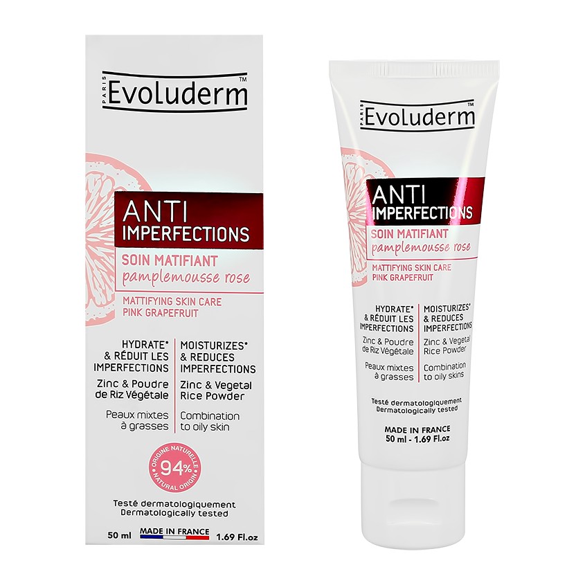 Крем для лица EVOLUDERM ANTI IMPERFECTIONS против несовершенств  матирующий 50 мл evoluderm точечное средство для лица evoluderm anti imperfections против несовершенств 15 мл