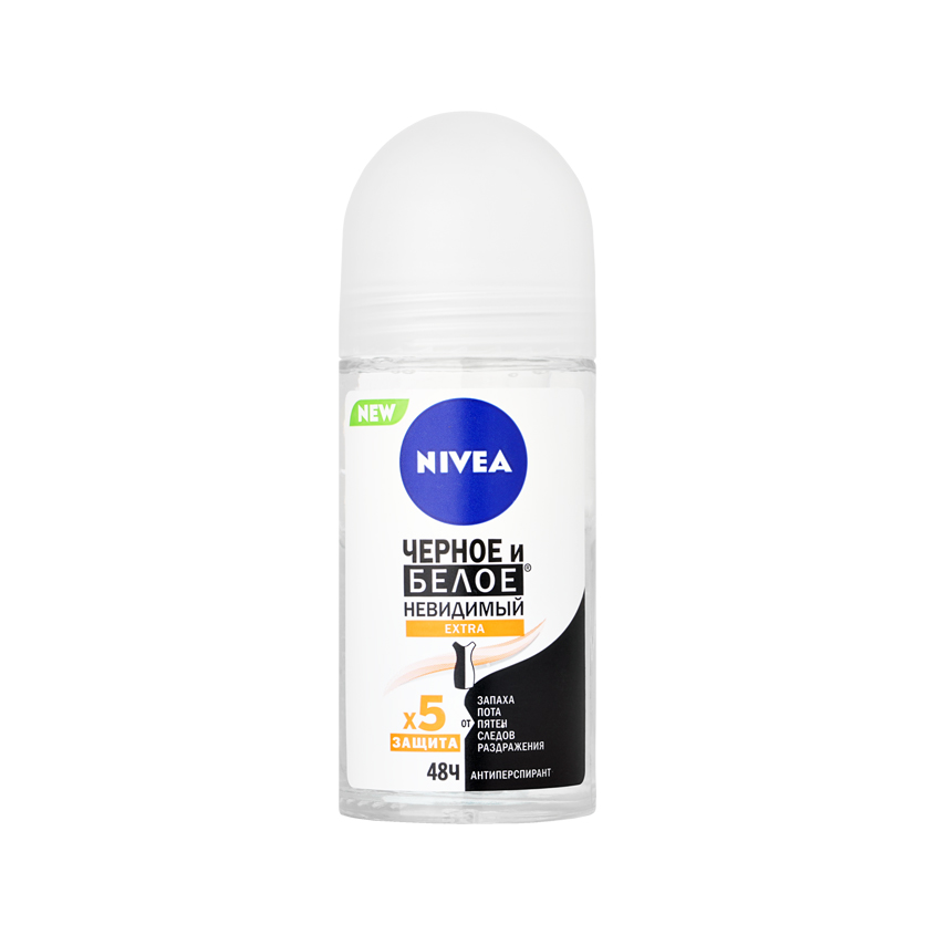 Део-ролл жен. NIVEA ЧЕРНОЕ И БЕЛОЕ невидимый Extra антиперспирант 50 мл