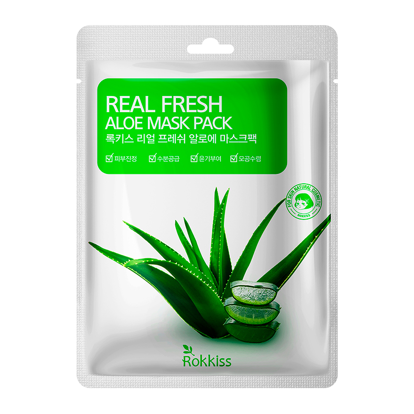 ROKKISS Маска для лица ROKKISS REAL FRESH с экстрактом алоэ вера увлажняющая 23 мл маска для лица rokkiss маска для лица real fresh с экстрактом алоэ вера увлажняющая