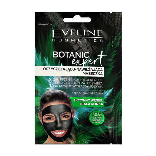 

Маска для лица EVELINE BOTANIC EXPERT с углем очищающе-увлажняющая 10 мл