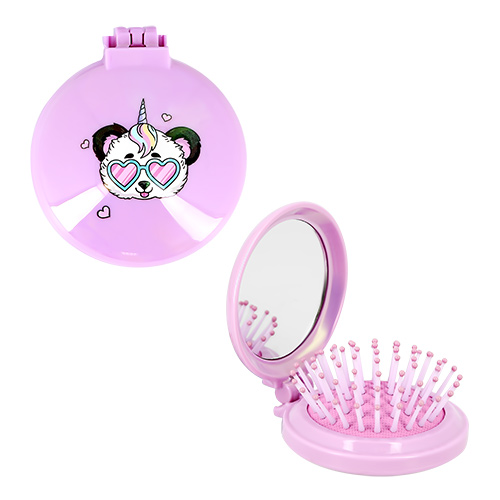 

Расческа для волос MISS PINKY с зеркалом складная с принтом панда