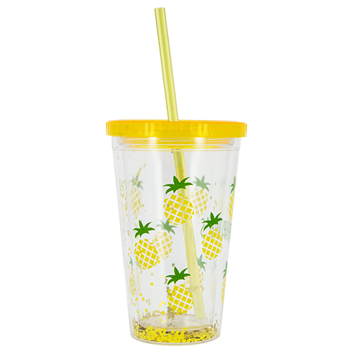 

Стакан для воды FUN с трубочкой Pineapple 450 мл