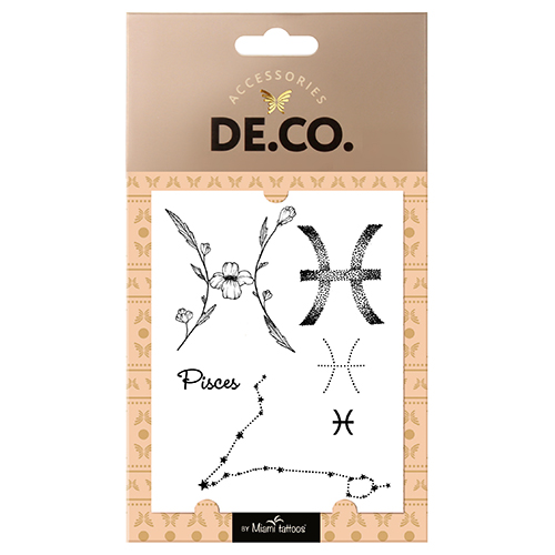 

Татуировка для тела DE.CO. ZODIAC by Miami tattoos переводная Рыбы