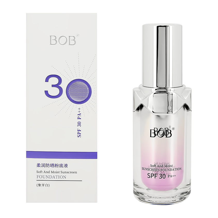 BOB Основа тональная для лица BOB SUNSCREEN FOUNDATION SPF30 PA++ тон 01