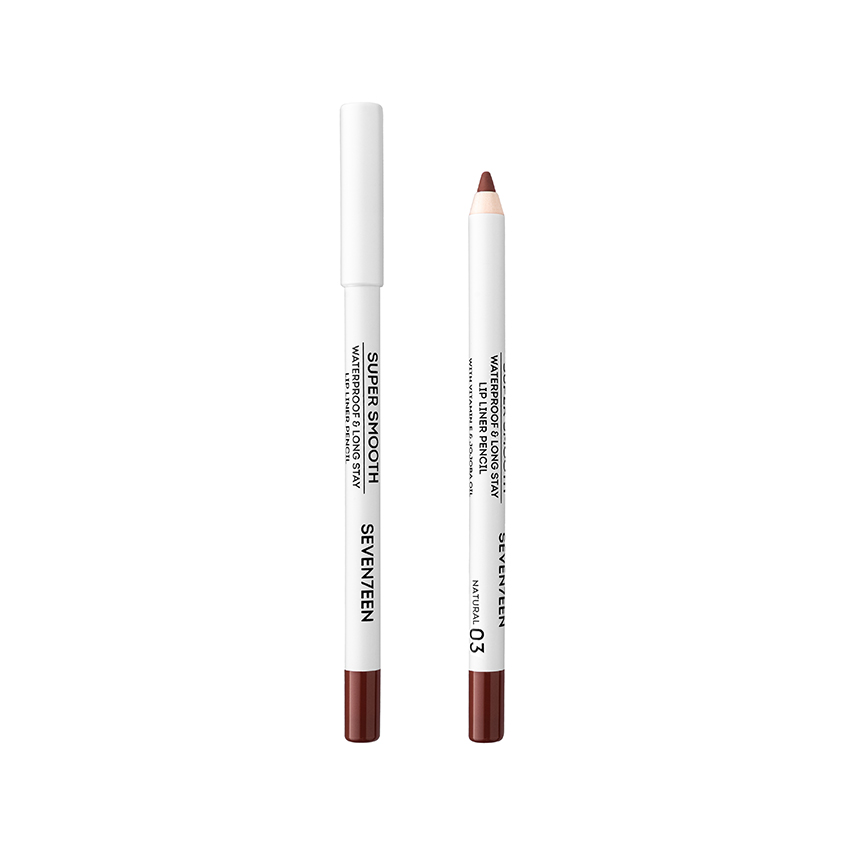 Карандаш для губ SEVENTEEN SUPER SMOOTH W/P LIP LINER водойстойкий с витамином Е тон 03 Натуральный