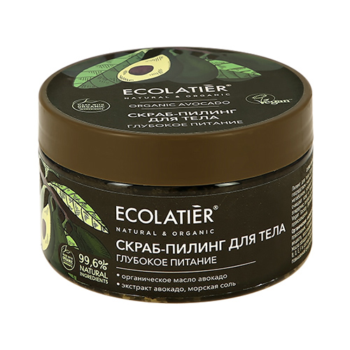 ECOLATIER Скраб-пилинг для тела ECOLATIER ORGANIC AVOCADO Глубокое питание 300 г скраб для тела ecolatier green скраб пилинг для тела глубокое питание organic avocado