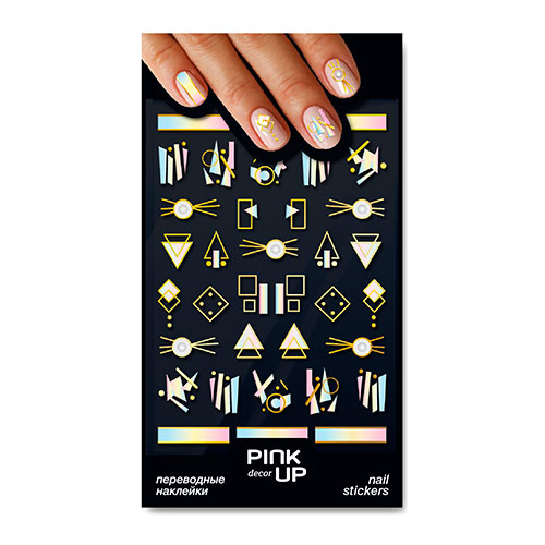 Наклейки для ногтей `PINK UP` `DECOR` NAIL STICKERS переводные тон 888