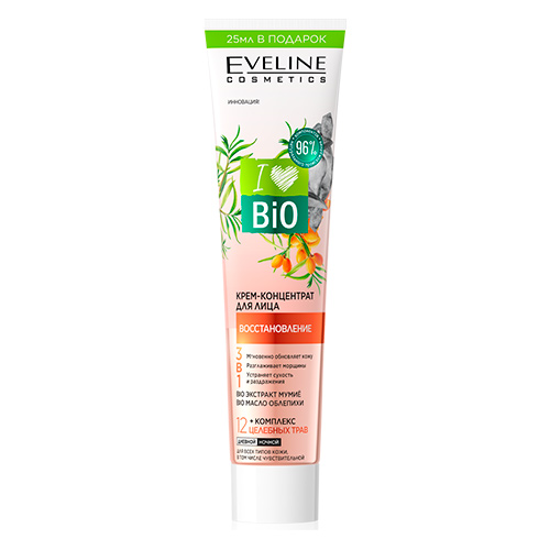 

Крем-концентрат для лица EVELINE I LOVE BIO восстанавливающий 125 мл