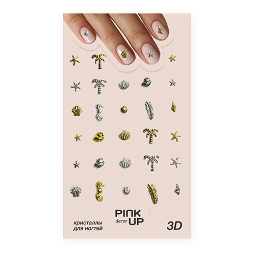 

Кристаллы для ногтей PINK UP DECOR 3D переводные тон 878