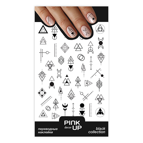 

Наклейки для ногтей PINK UP DECOR BLACK переводные тон 665