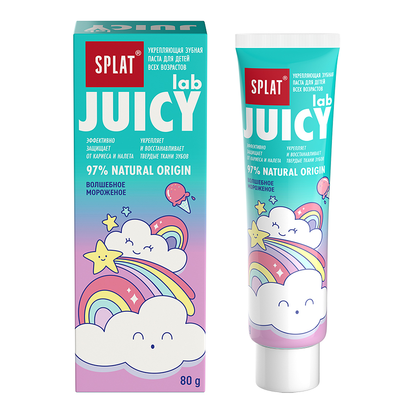 Паста зубная детская `SPLAT` JUICY Волшебное мороженое (для всех возрастов) 80 г