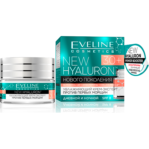 

Дневной и ночной крем для лица EVELINE NEW HYALURON 30+ увлажняющий 50 мл